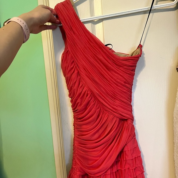 XS HOT PINK RUFFLE BEBE DRESS - Picture 1 of 4